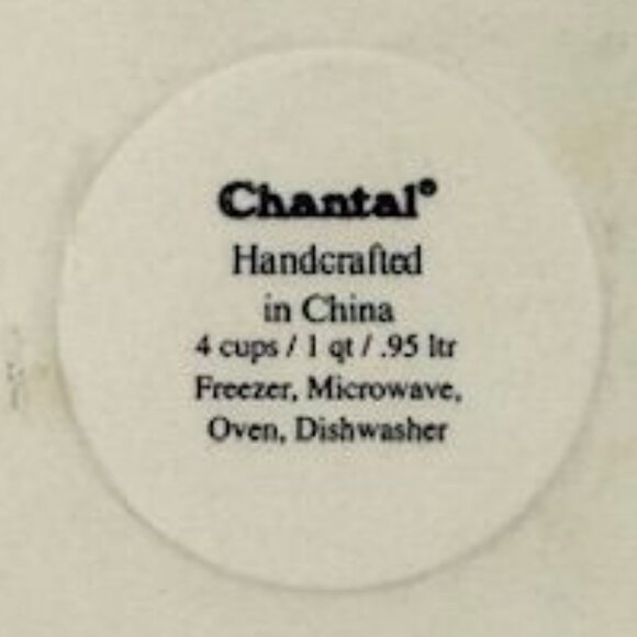 Vintage Chantal White 1qt Round Baking Dish with Glass Lid - Picture 8 of 9